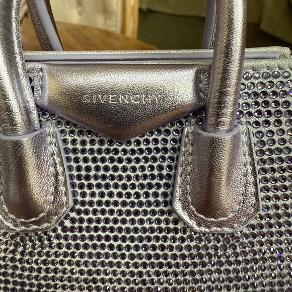 Givenchy Micro Antigona bag in satin with strass - Purple/Silver - Authenticated - Picture 3 of 8
